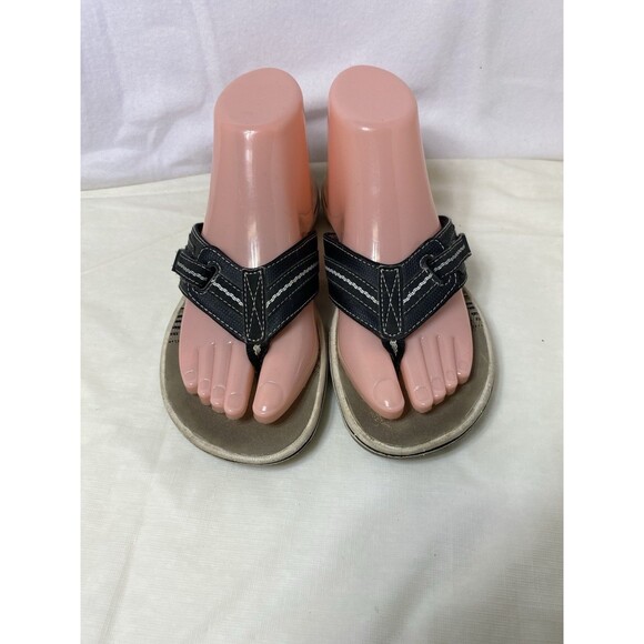Clarks Collection Black Flip Flops Thong Sandals Womens Size 6M Style 60843779 - Picture 3 of 7